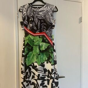 Clover Canyon Black & Green Graphic Print  Dress